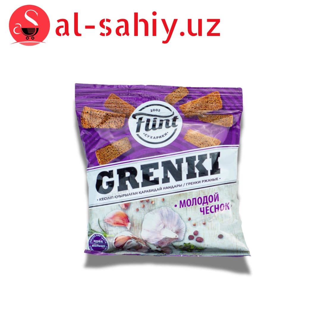 Новый Сухарики гренки со вкусом молодой чеснок   100гр 1