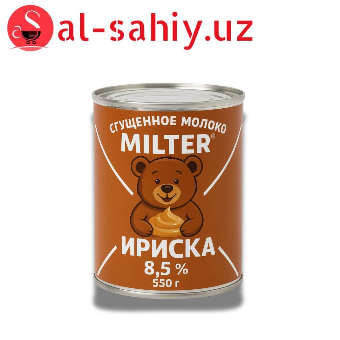 Cгущённое молоко "MILTER" ириска мишка 900гр ведро 1