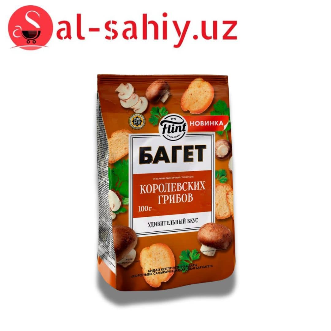 Новый Сухарики FLINT со вкусом королевские грибы 100гр 1