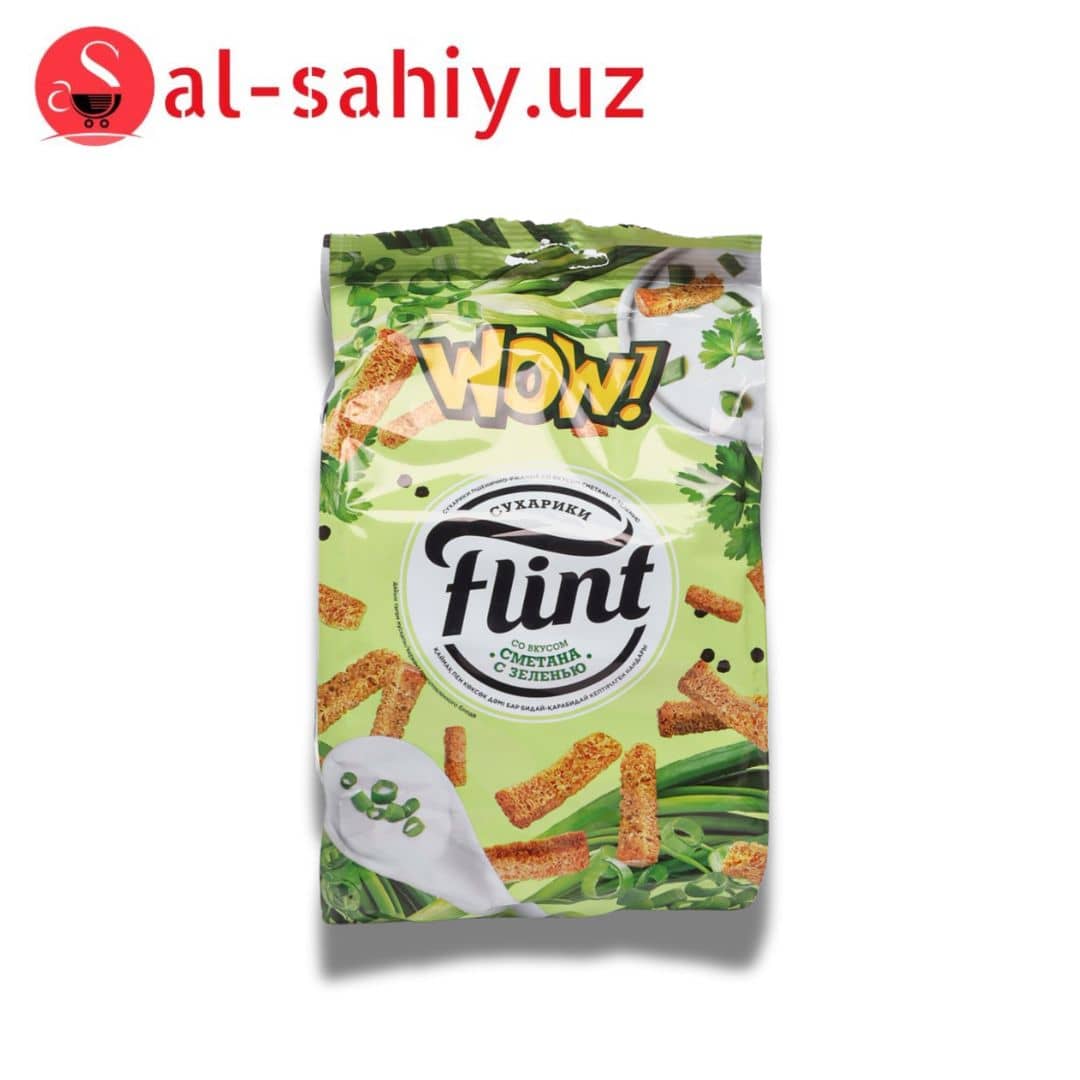 Новый Сухарики FLINT со вкусом сметаны с зеленью 190гр 1