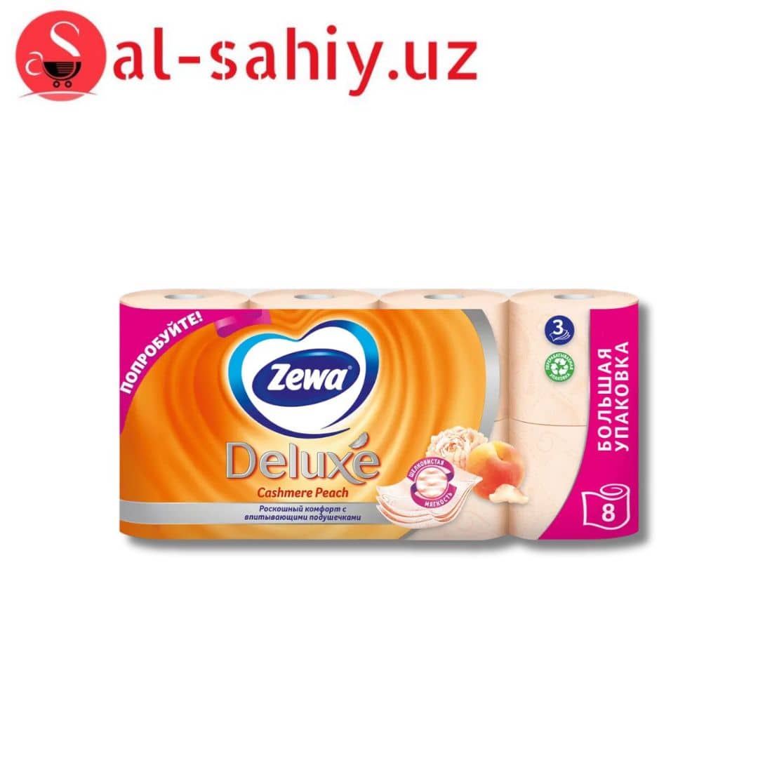 Туалетная бумага Zewa Deluxe Персик 3 слоя 8 рулонов 1