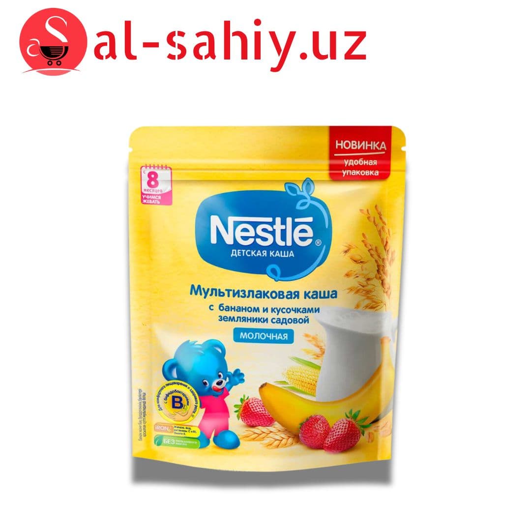 Каша Nestle Молочная мультизлаковая Банан-Земляника с 8 месяцев 200г