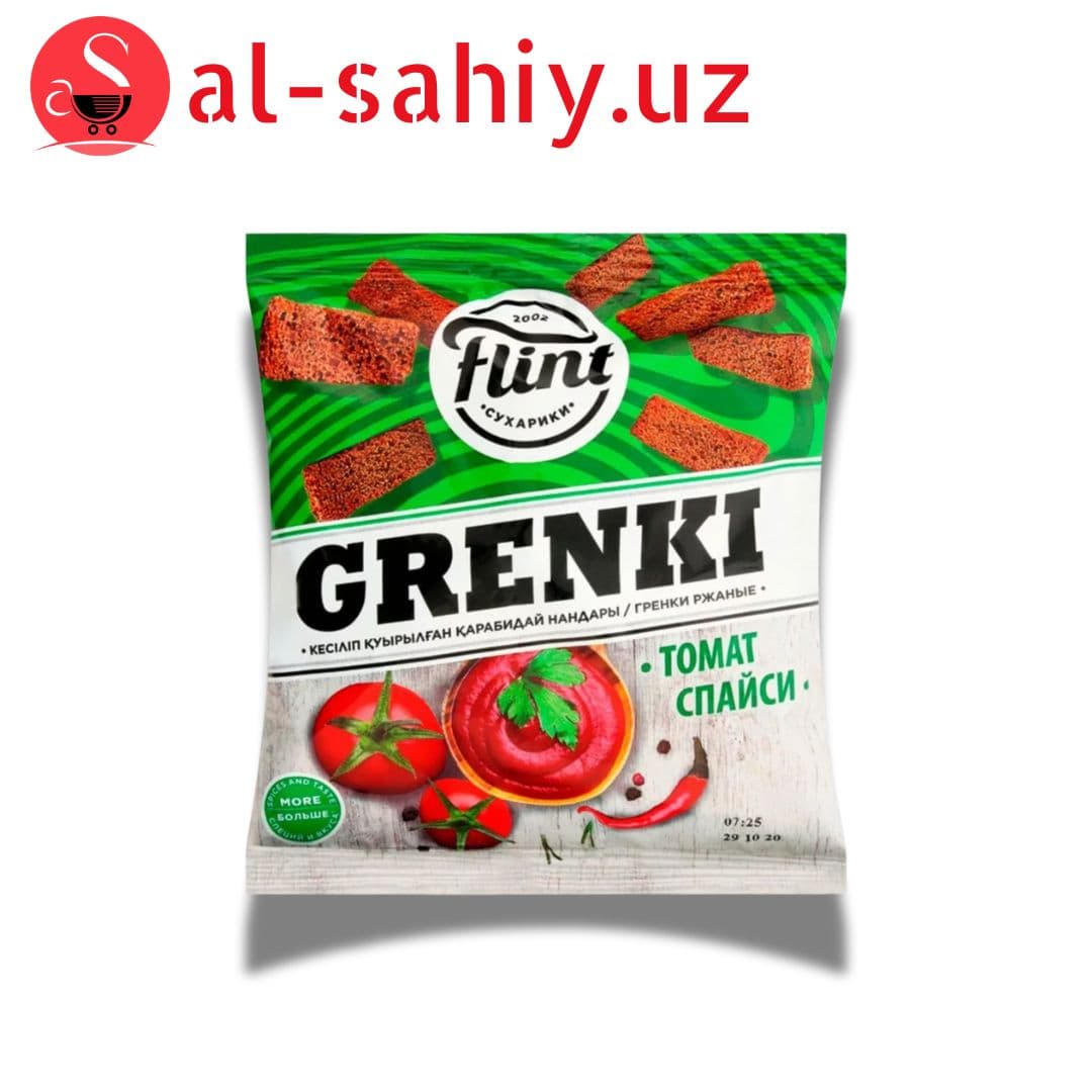 Новый Сухарики FLINT со вкусом  томат спайси  60гр