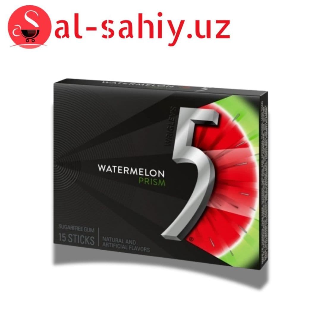 ЖЕВАТЕЛЬНАЯ РЕЗИНКА "5" WATERMELON PRISM 15ШТ