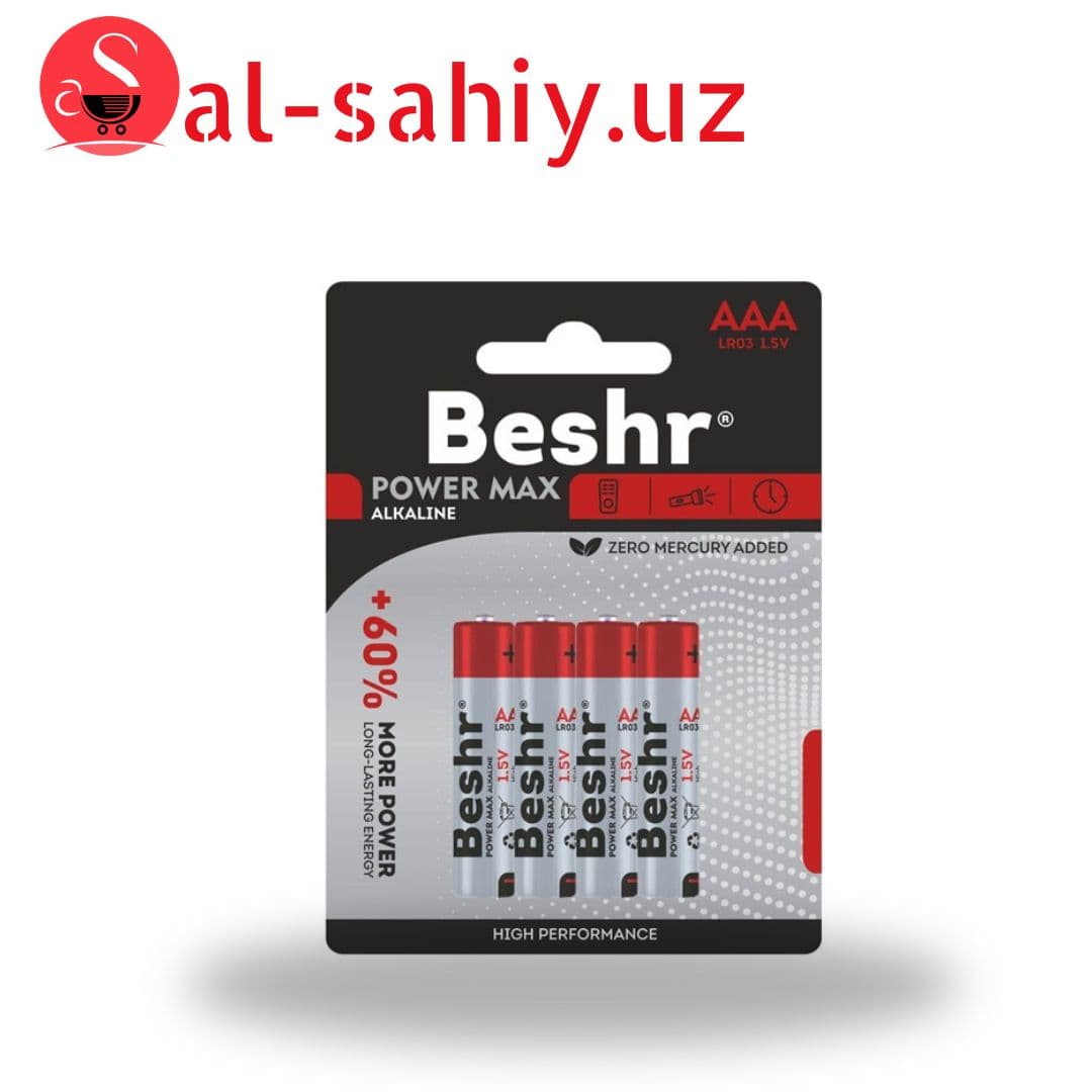 Батарейка Beshr AAA LR03 1.5V (красный)