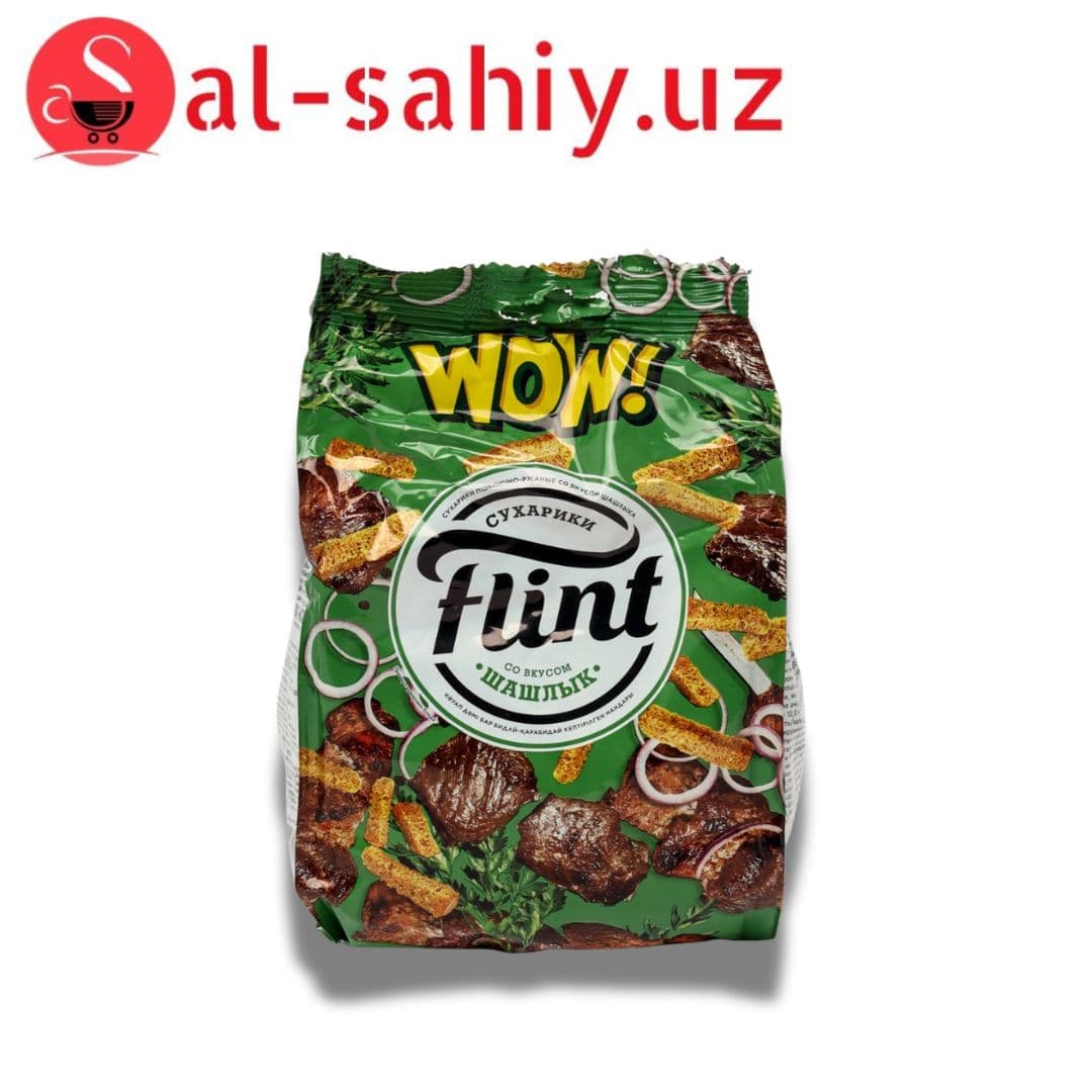 Новый Сухарики FLINT со вкусом шашлык  190гр