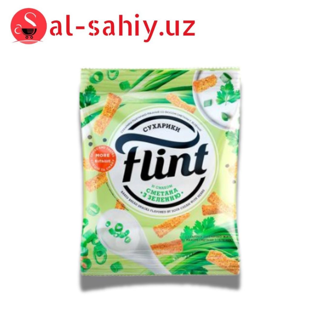 Новый Кириешки Flint  ржаные со вкусом сметана с зеленью 100гр