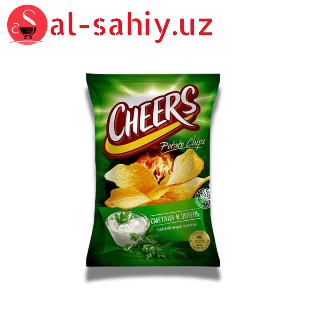 Новый  Чипсы Чеерс со вкусом сметана и зелень  70гр