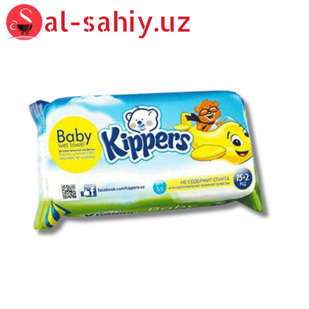 Детская Влажные салфетки Kippers-15+2 шт