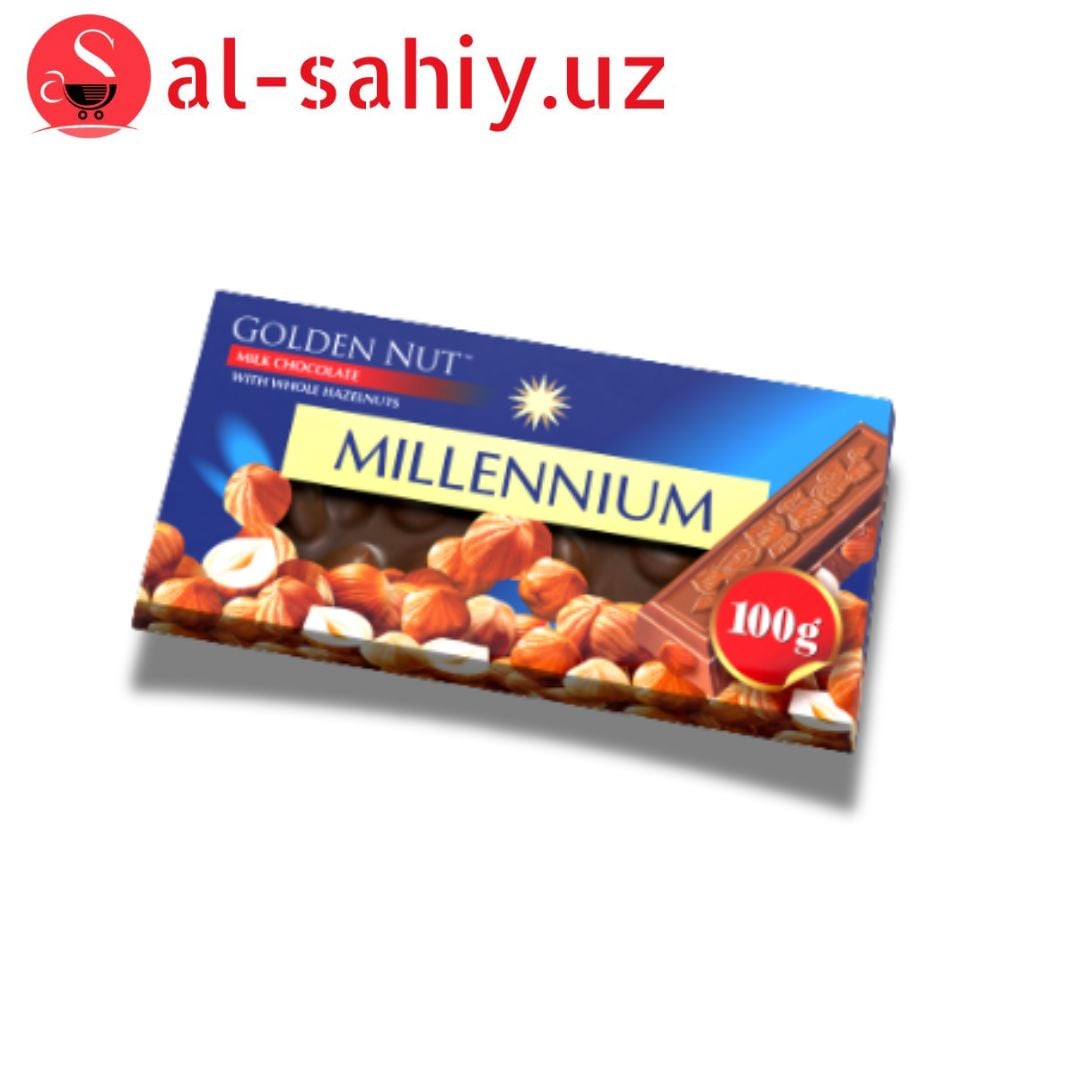 Шоколад  "MILLENNIUM" Gold с лесным орехом и изюмом 100гр