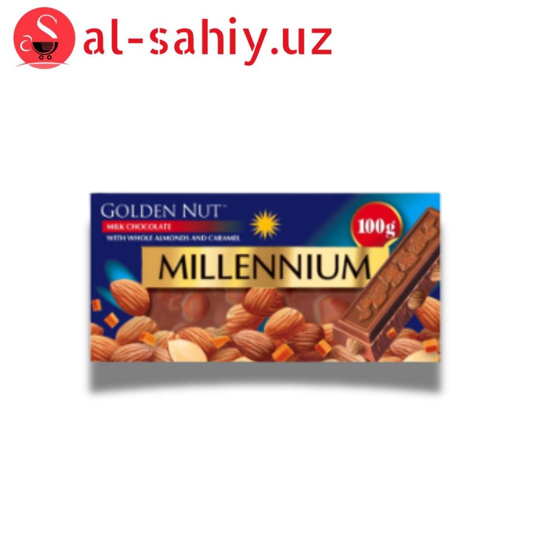 Шоколад "MILLENNIUM" Gold с молочный с цельным миндалём 100гр