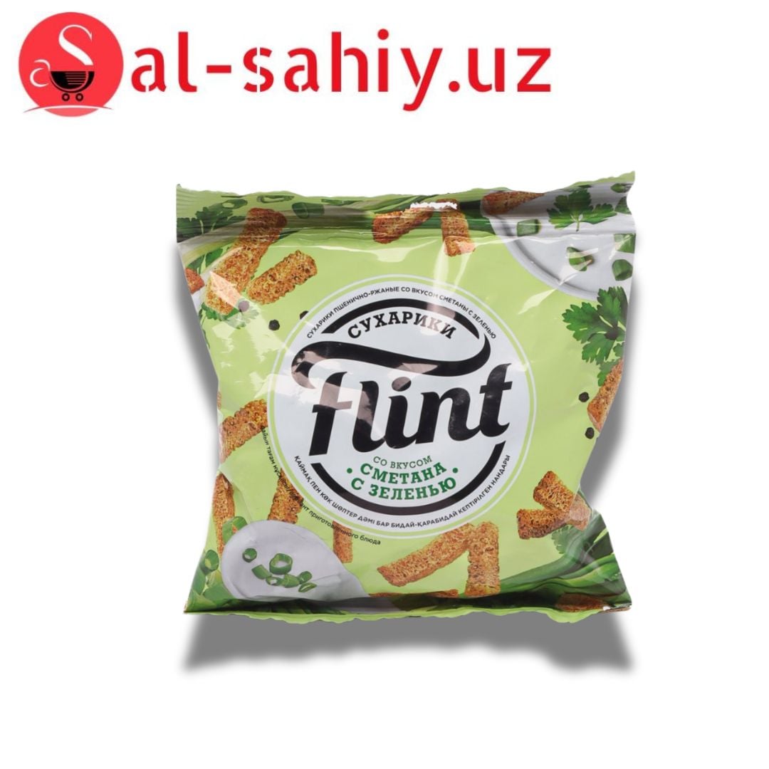 Новый Сухарики FLINT со вкусом сметаны с зеленью  60гр