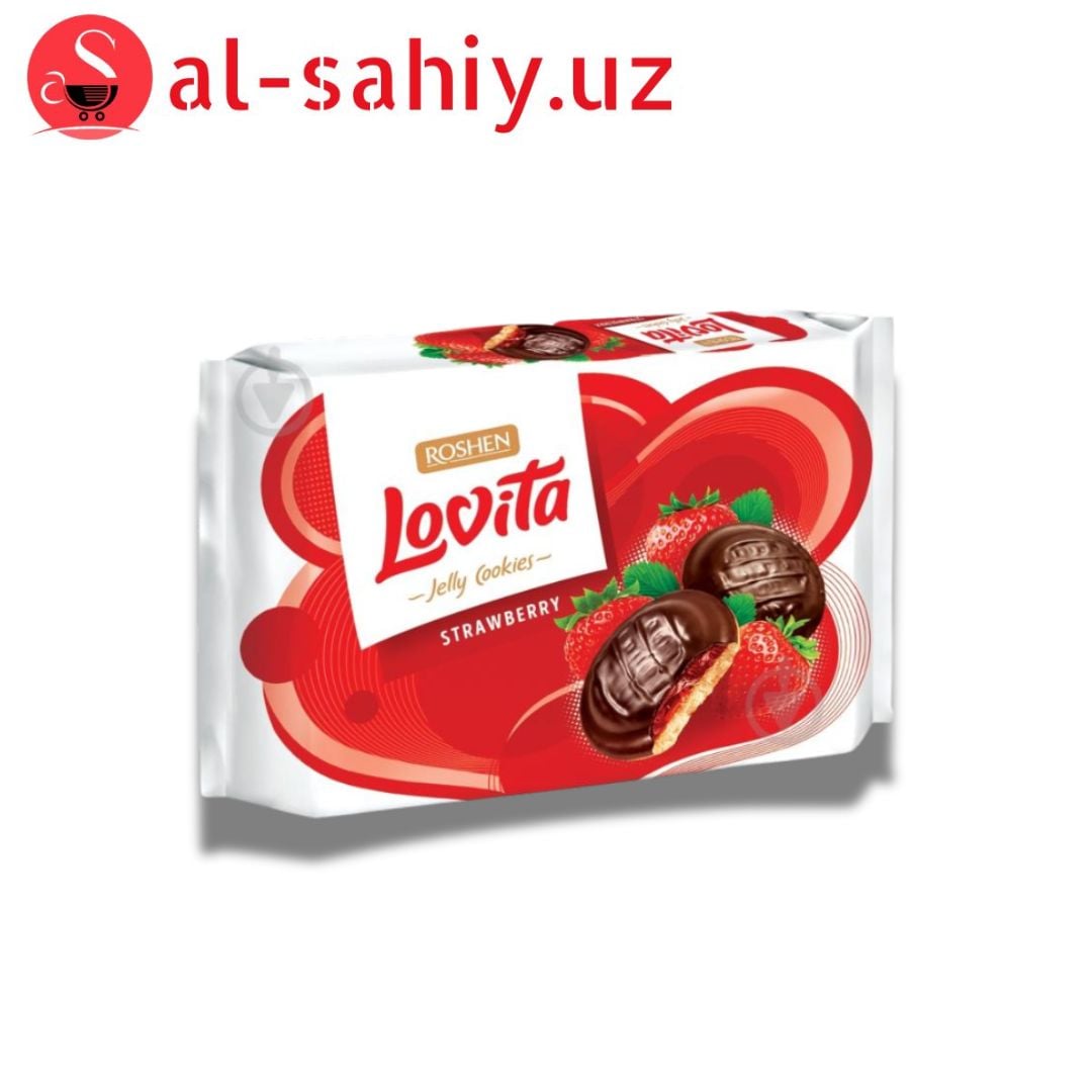 Печенье сдобное "ROSHEN" Lovita Jelly какао+ вишня 420гр