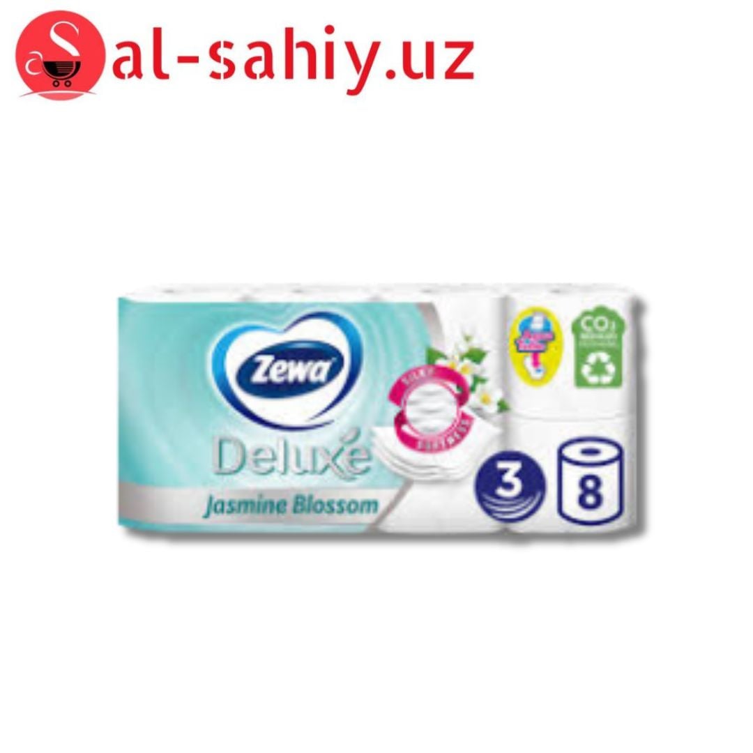Туалетная бумага Zewa Deluxe Жасмин 3 слоя 8 рулонов
