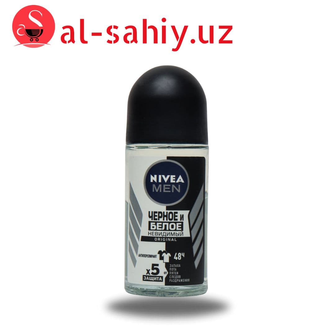 Ролик для мужчин черное и белое невидимый NIVEA ORIGINAL 50мл