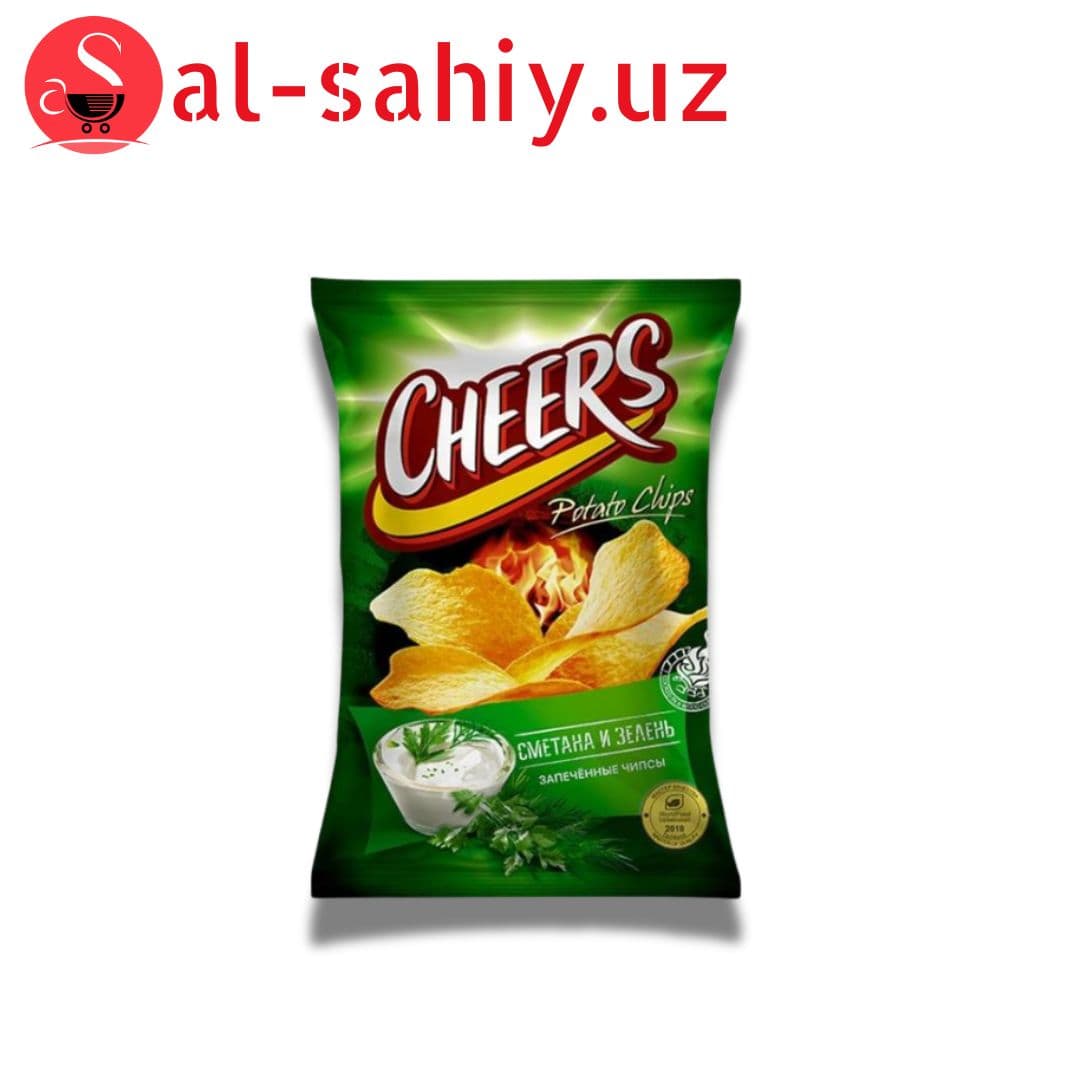 Новый Чипсы Чеерс со вкусом сметана и зелень 210гр
