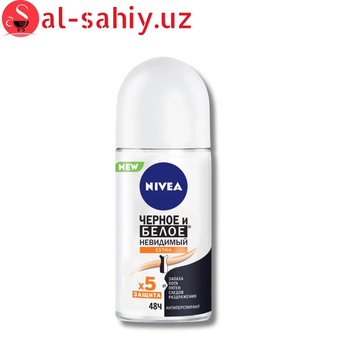 Антиперспирант "NIVEA" ролик для женщин черное и белое экстра 50мл