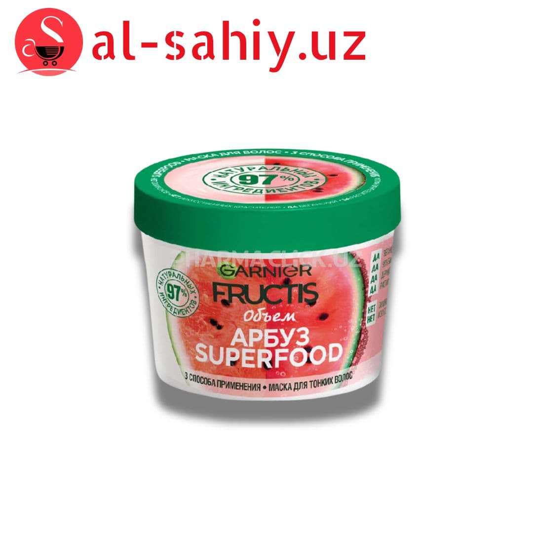 FRUCTIS МАСКА ДЛЯ ВОЛОС 3 В 1 SUPERFOOD АРБУЗ, 390 МЛ¶