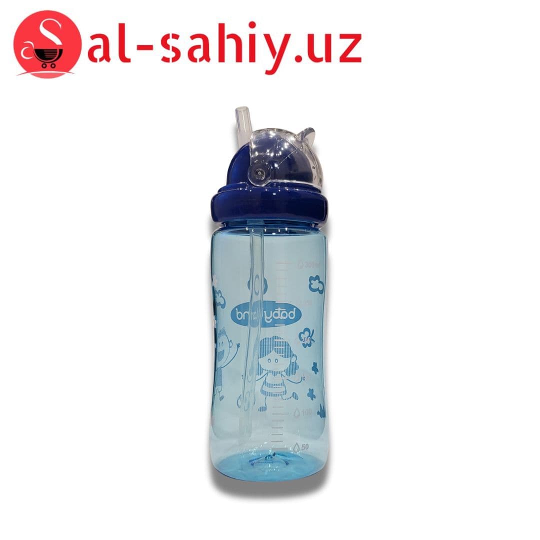 Детский бутылка с трубочкой стеклянный FlyBaby 300ml FU10693