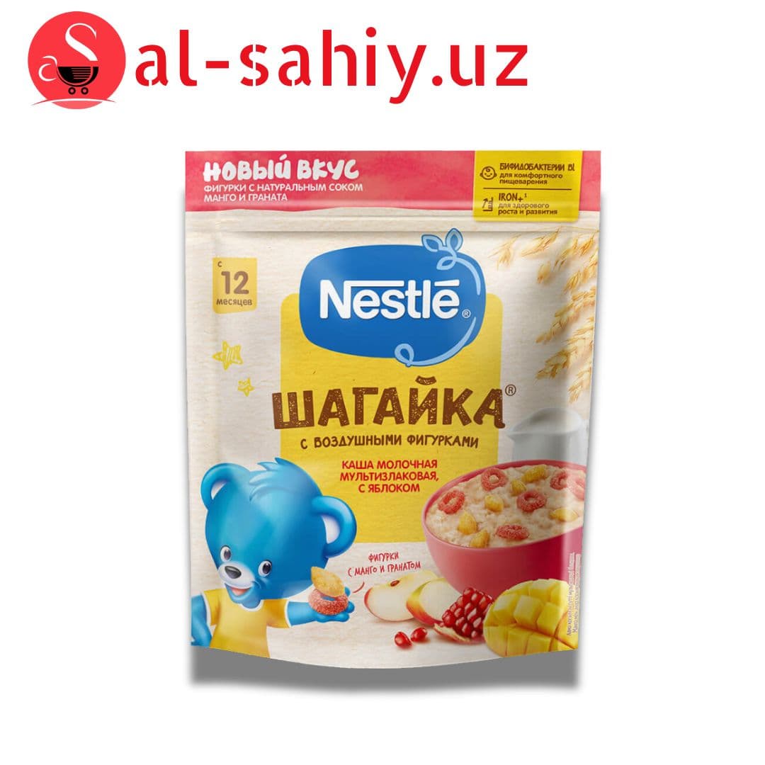NESTLE Шагайка мультизлаковая с фигурками из пшеницы яблоко-манго-гранат 190г Источник: https://moy-