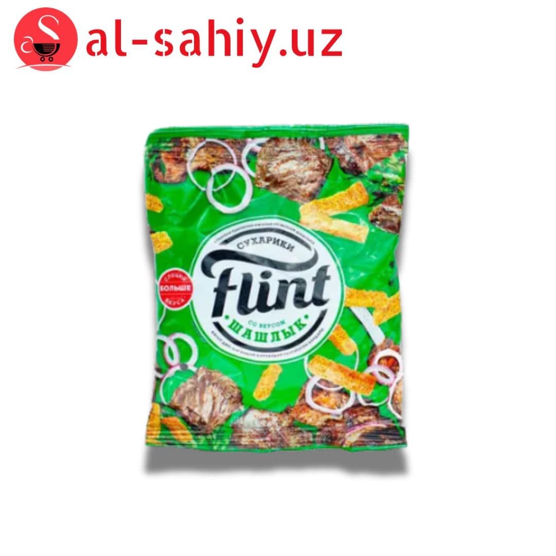Новый Сухарики FLINT со вкусом шашлыка 100гр