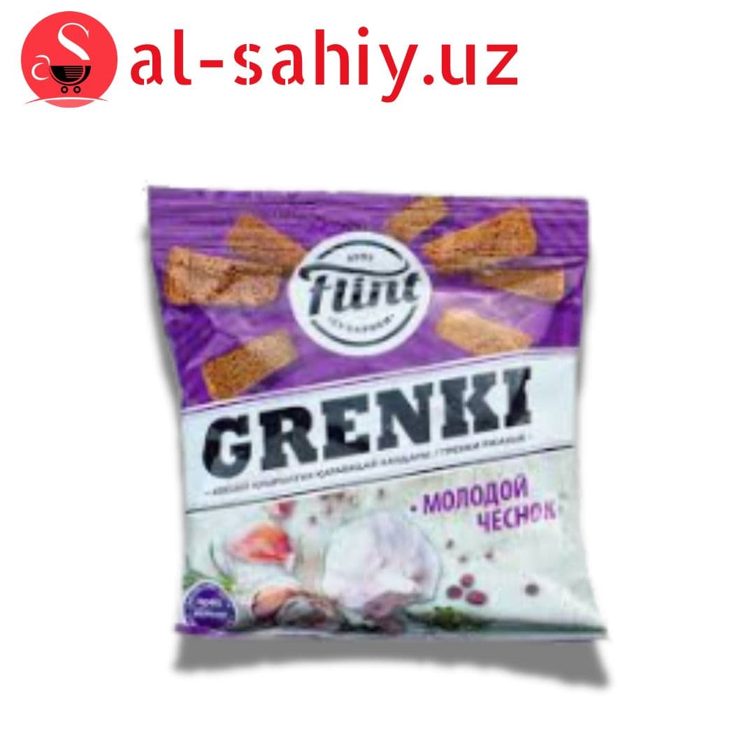 Новый Сухарики Гренки со вкусом молодой чеснок 100гр