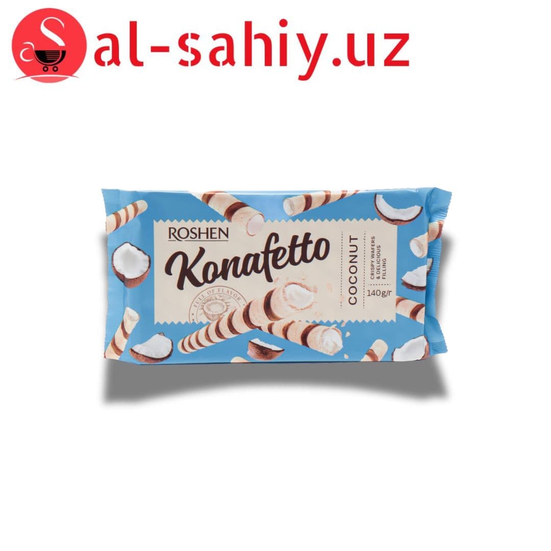 Вафельные трубочки "ROSHEN" Konafetto с Кокосовой начинкой 140гр/ 15шт