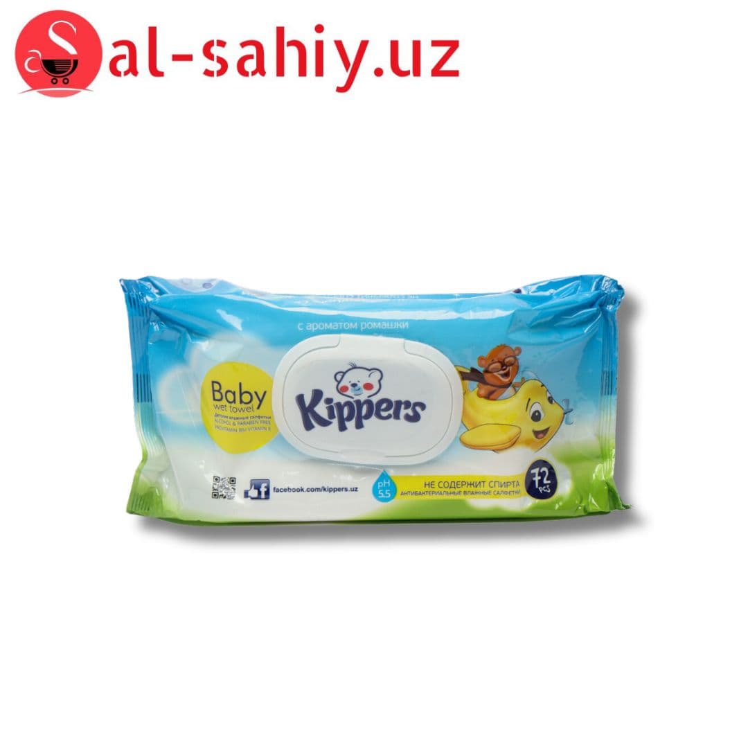 Влажные салфетки KIPPERS 72PCS