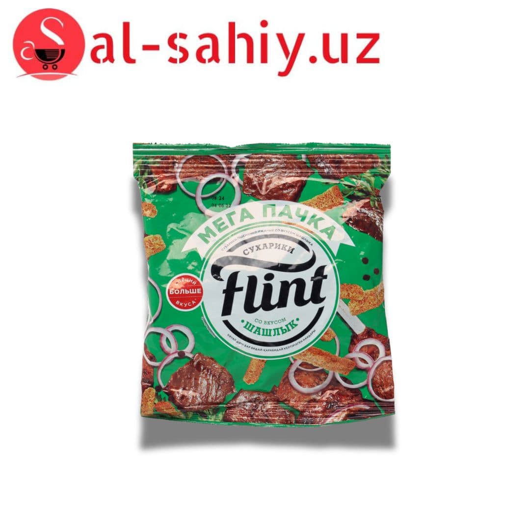 Новый Сухарики FLINT со вкусом шашлык 100 гр